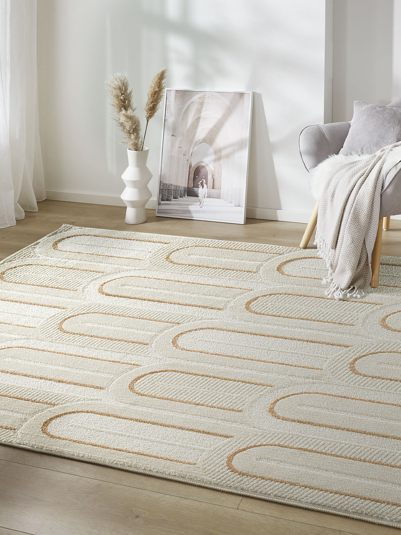 Arc Moderner Teppich, Creme