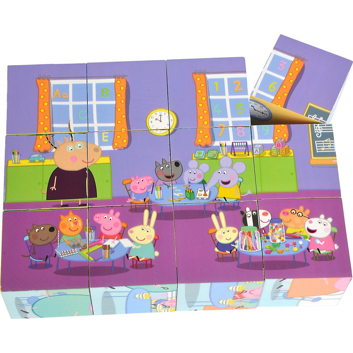 Peppa Pig Würfelpuzzle, 12 Teile