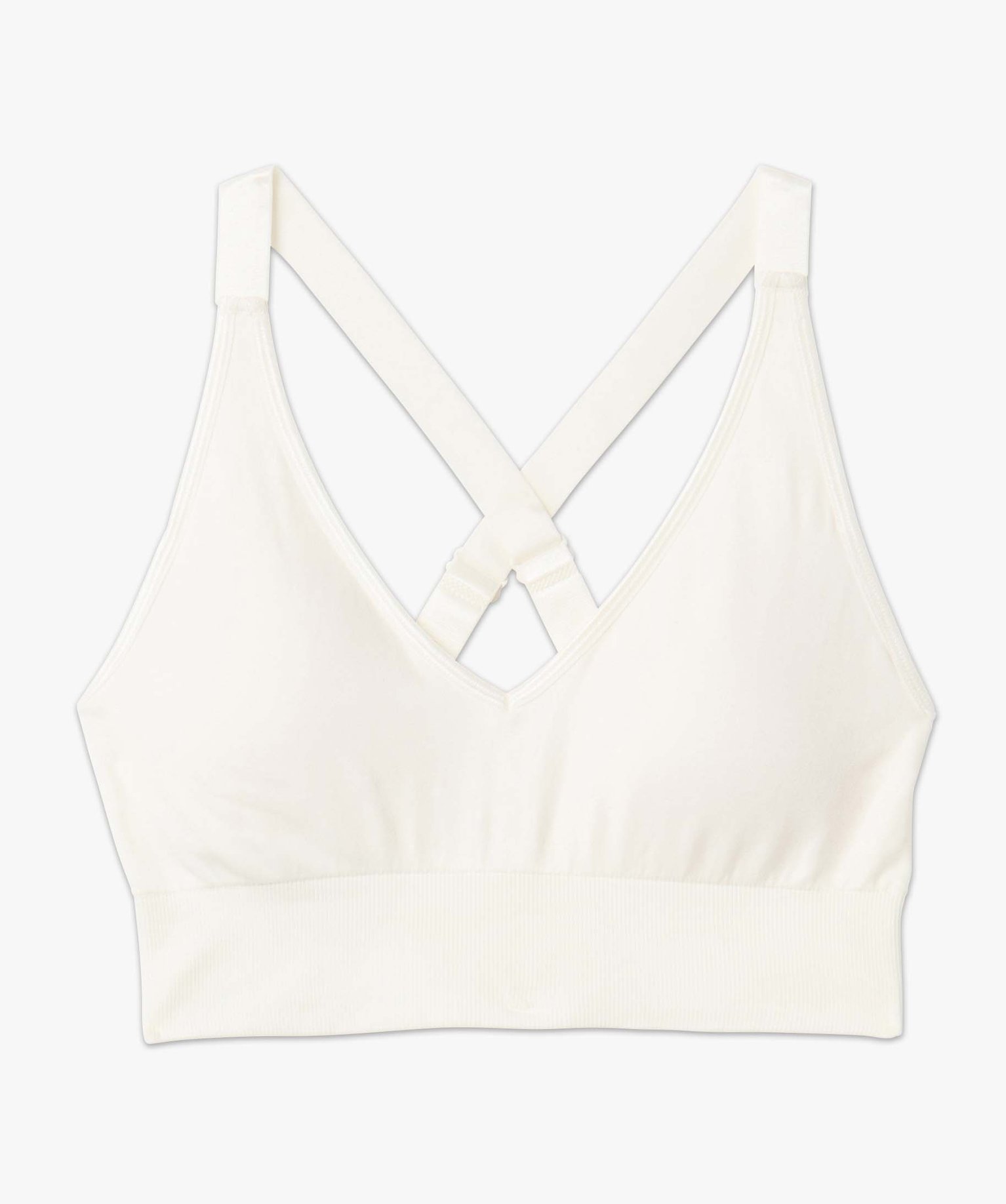 Brassière de sport femme avec bretelles croisées dans le dos ecru | GEMO