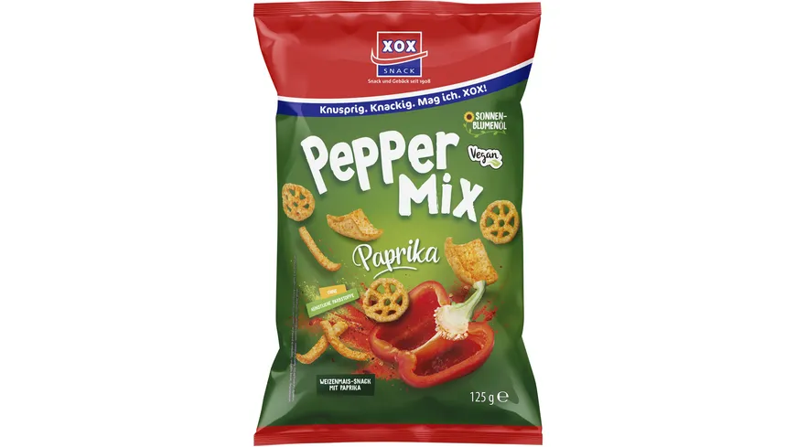 XOX Snack Peppermix Weizenmais & Paprika 125 g