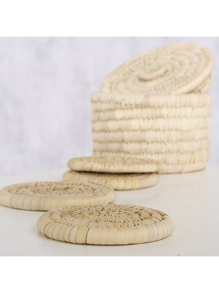 Boltze 5tlg. Set: Untersetzer ''Leah'' in Beige - Ø 15 cm günstig kaufen onesize