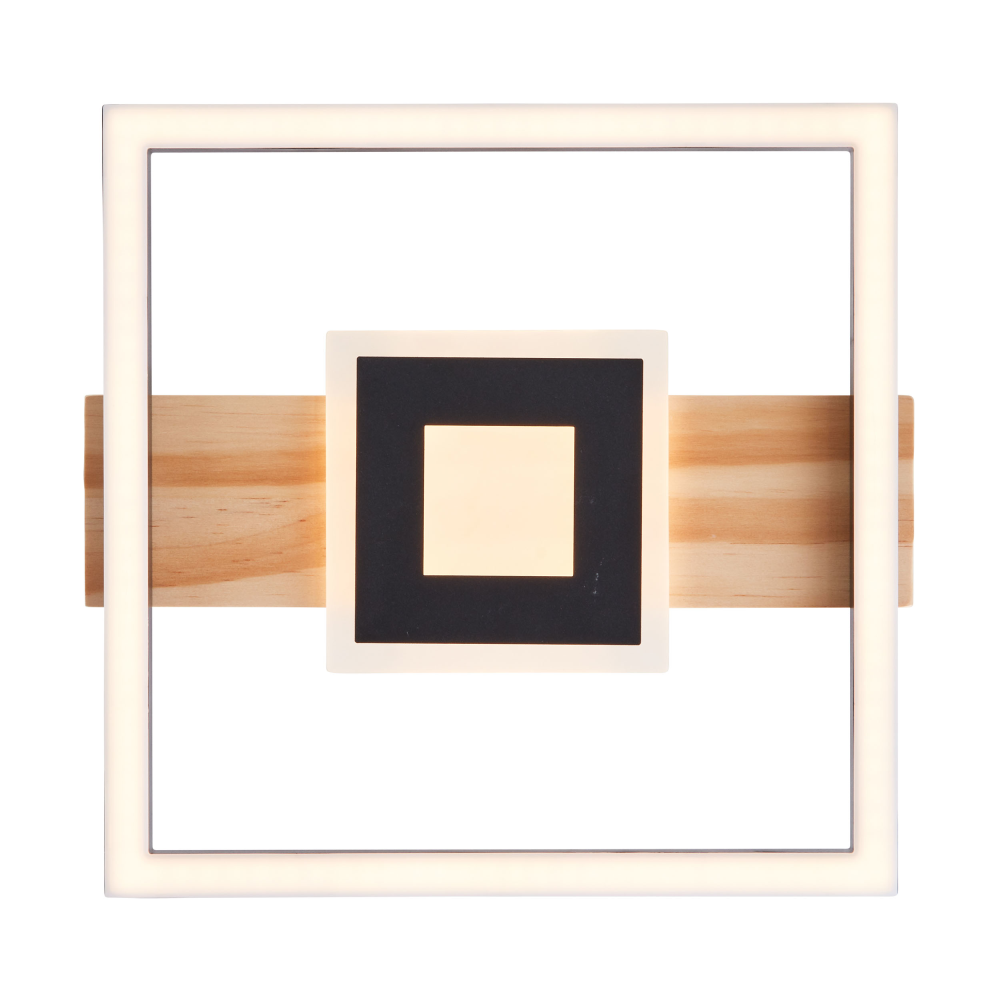 Deckenleuchte Baldo schwarz/holz