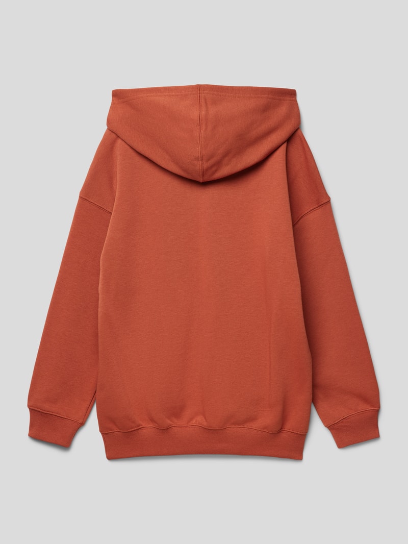 Hoodie mit Label-Print Modell 'Rochester' in rostrot