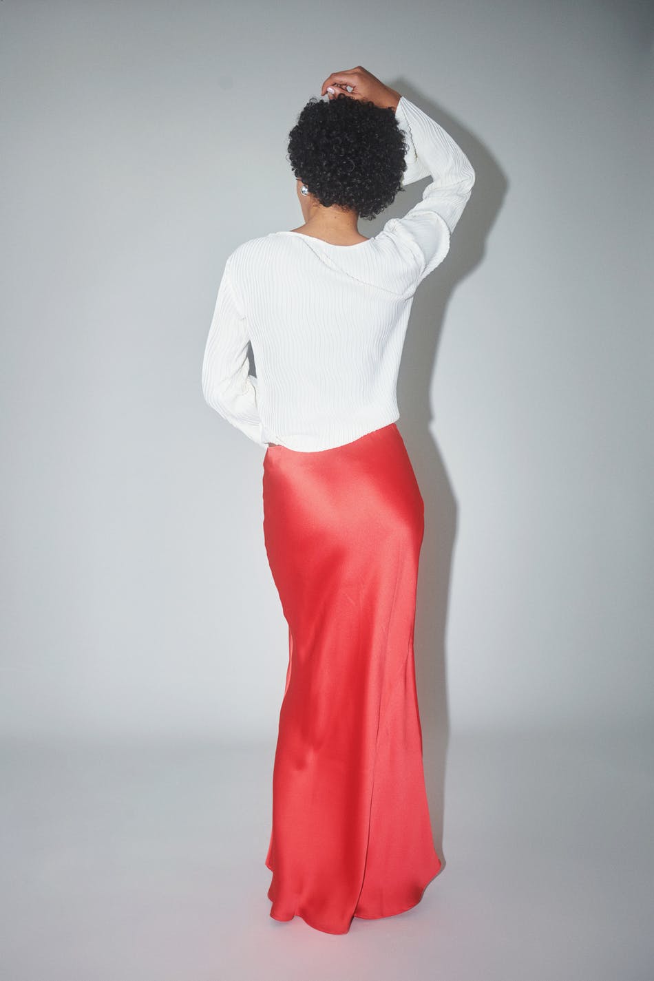 Satin maxi skirt