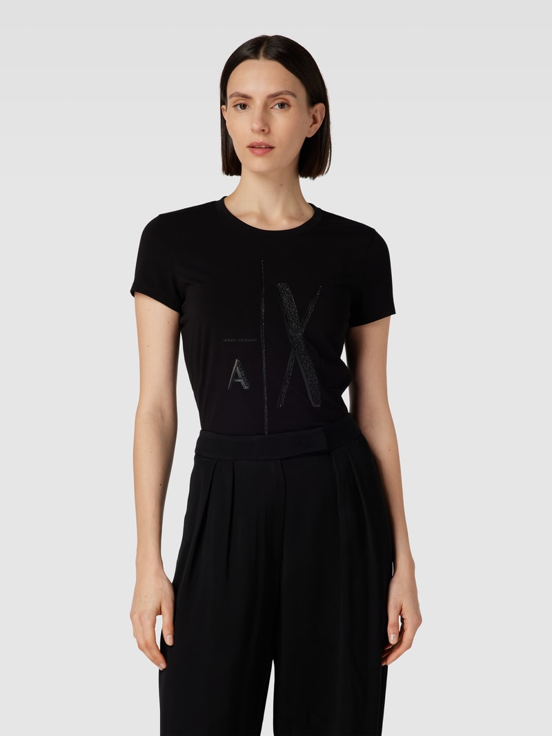 T-Shirt mit Statement-Print in schwarz