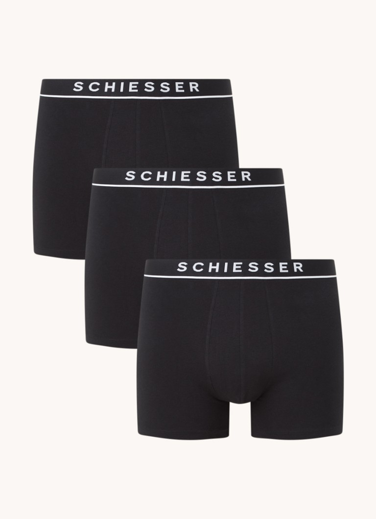 Schiesser Boxer shorts with logo band in 3-pack