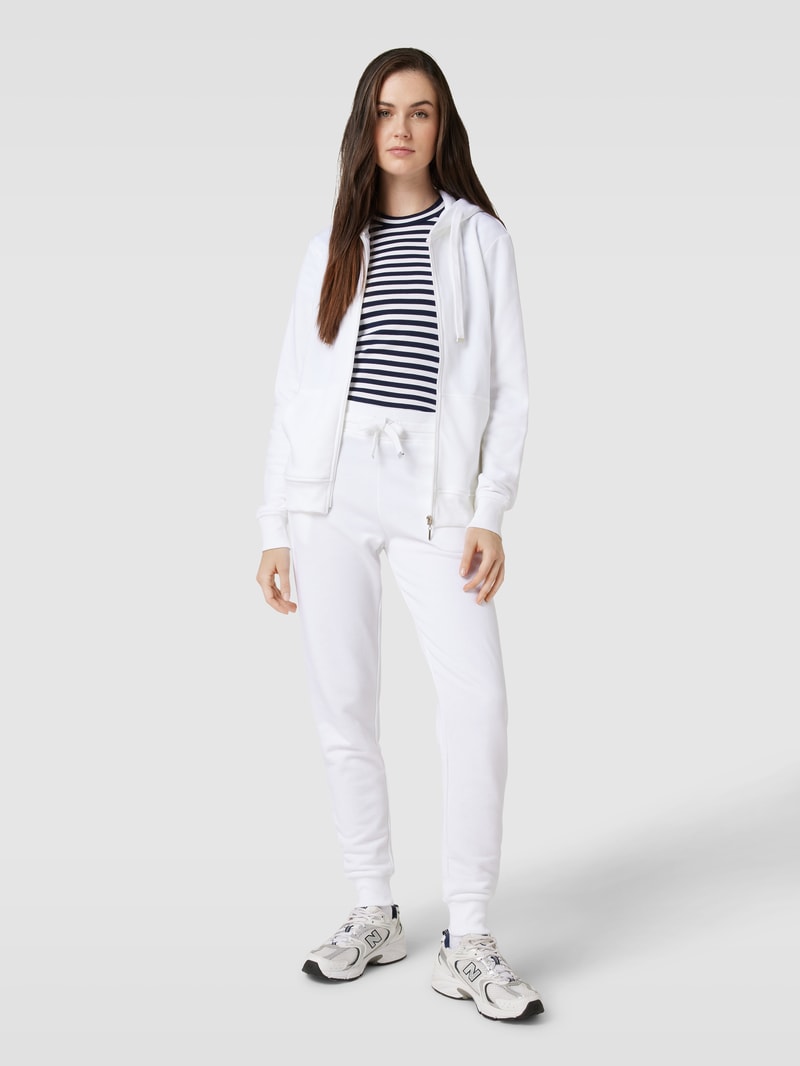 Sweatjacke mit gerippten Abschlüssen in weiss