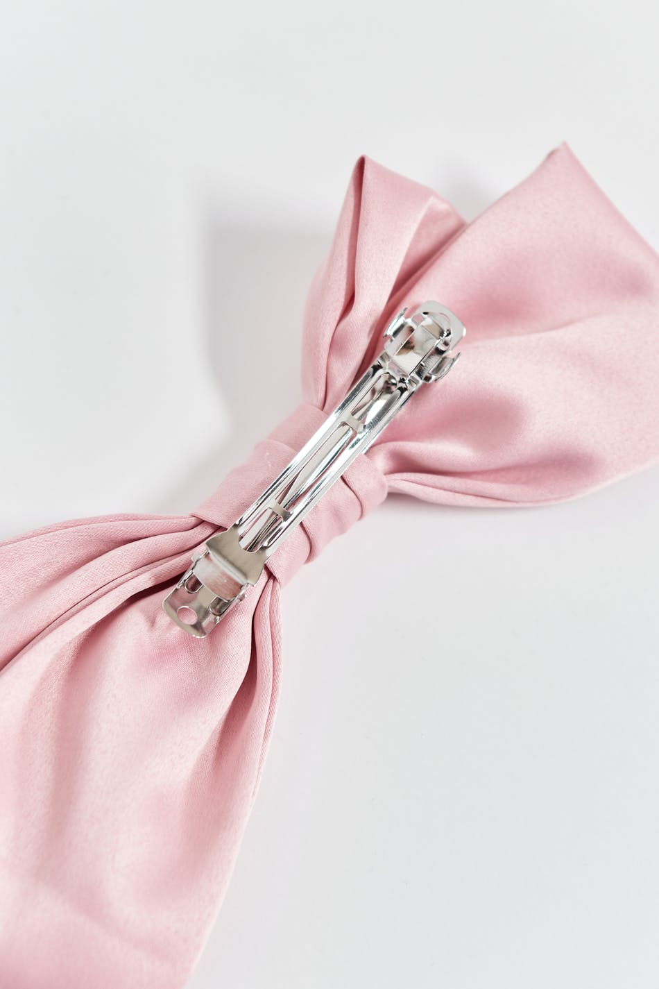 Satin bow hair clip