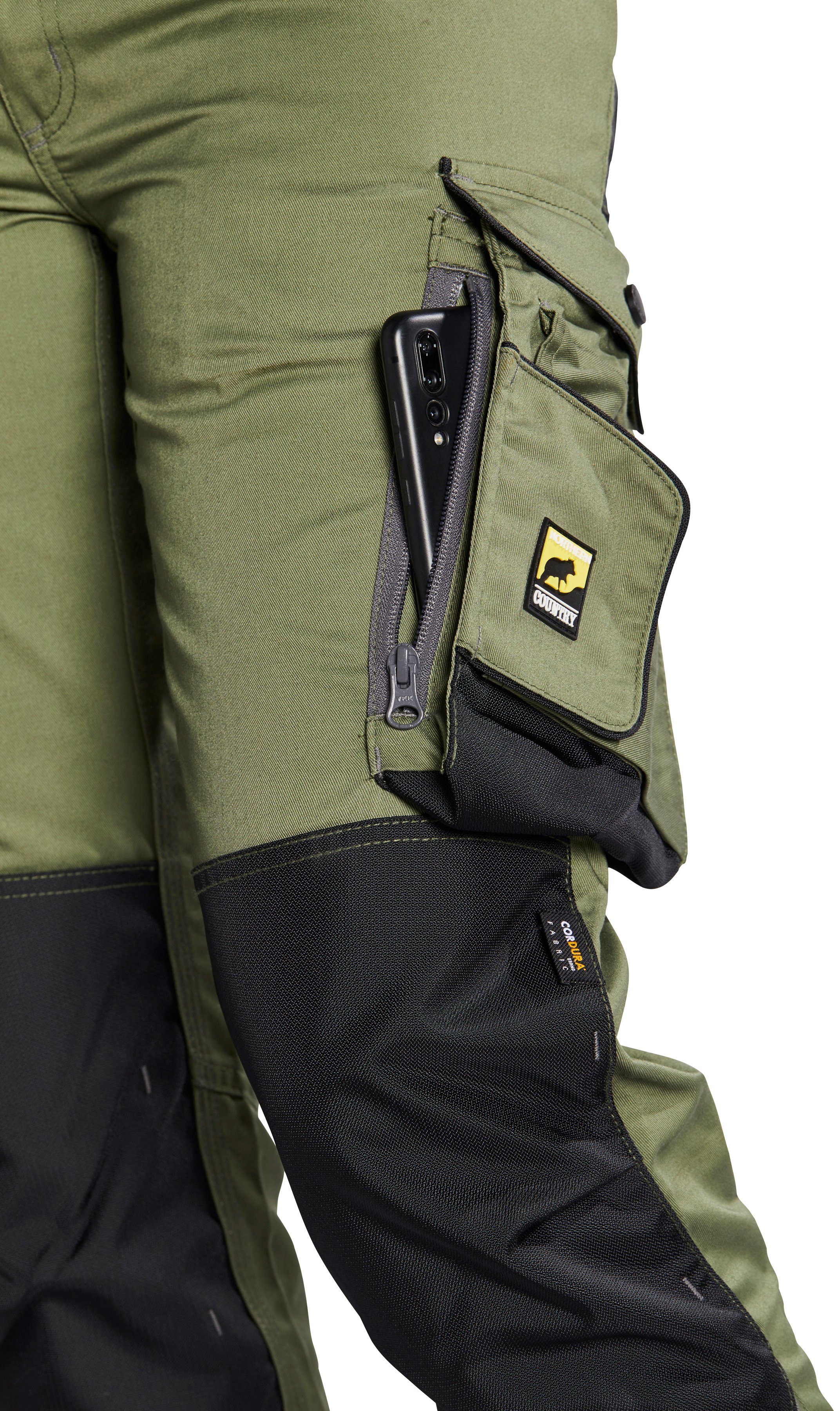 Northern Country Arbeitshose (langlebig durch 3-fach Innenbeinnaht + Verriegelungspunkte, 9 Taschen) für Damen mit Cordura®Verstärkungen und Reißverschlussbelüftung