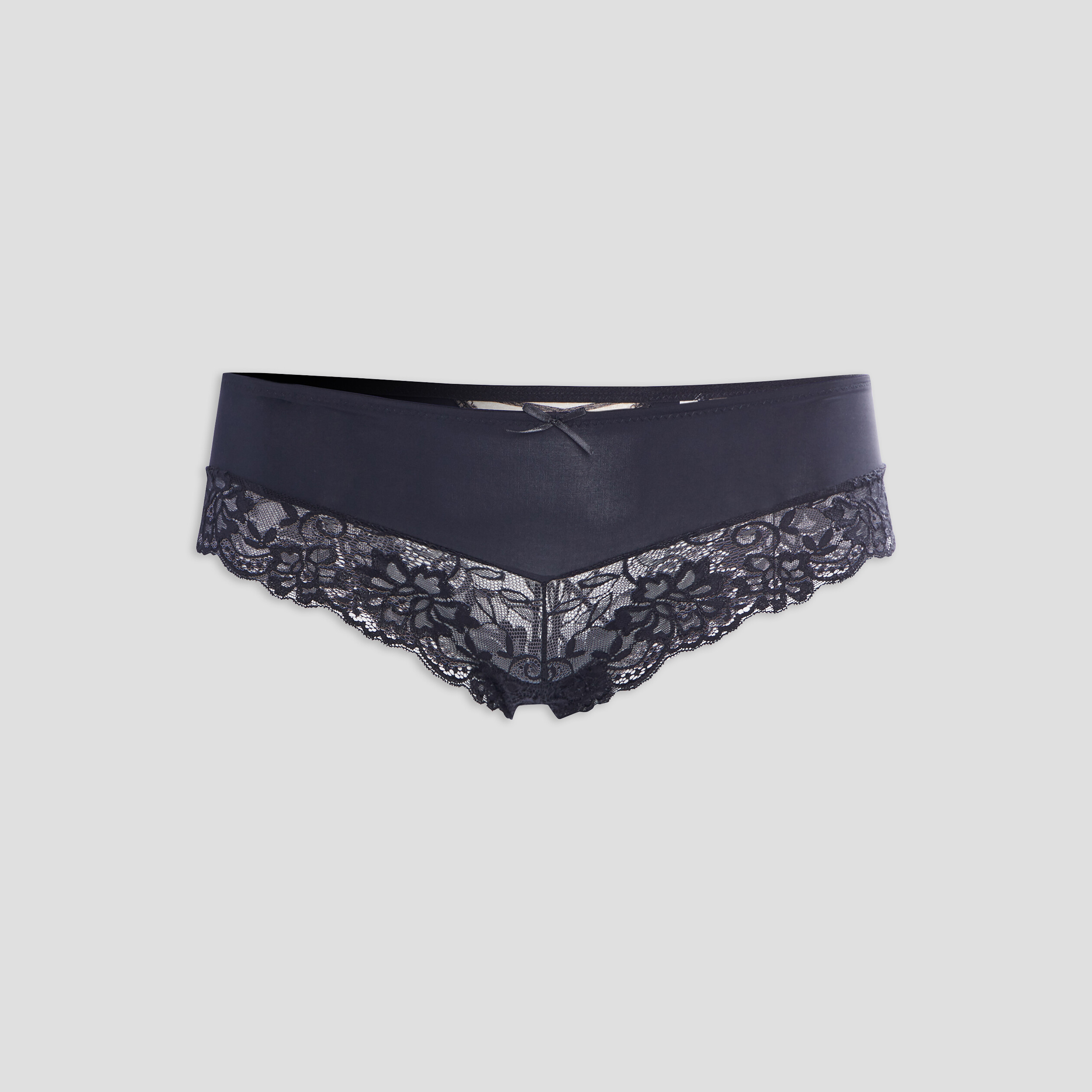 Shorty microfibre avec dentelle noir femme | La Halle