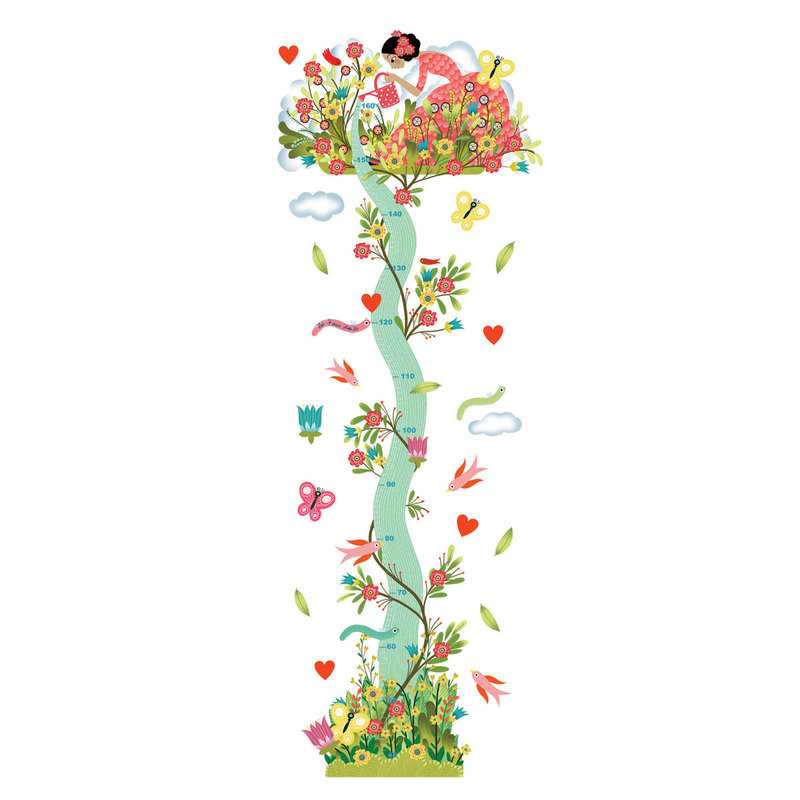 Toise-sticker mural Jeune fille au jardin Djeco