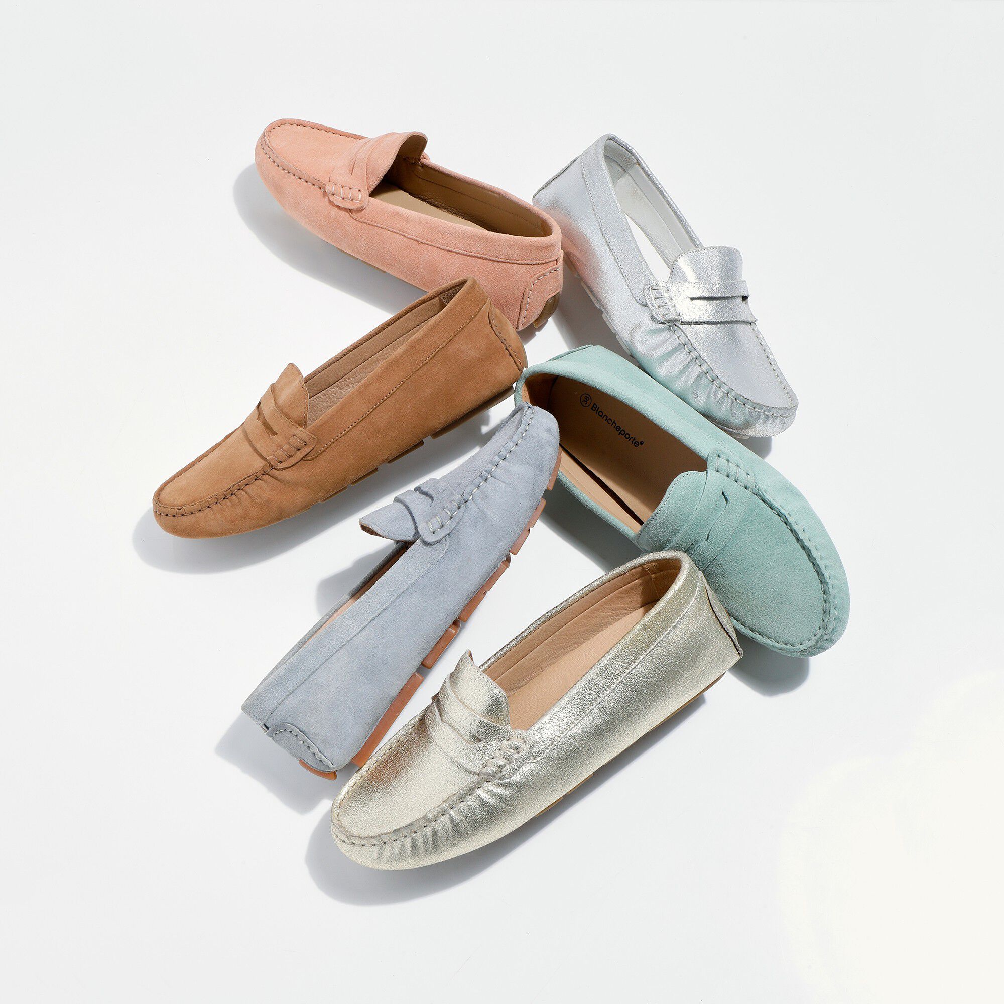 Mocassins en cuir velours