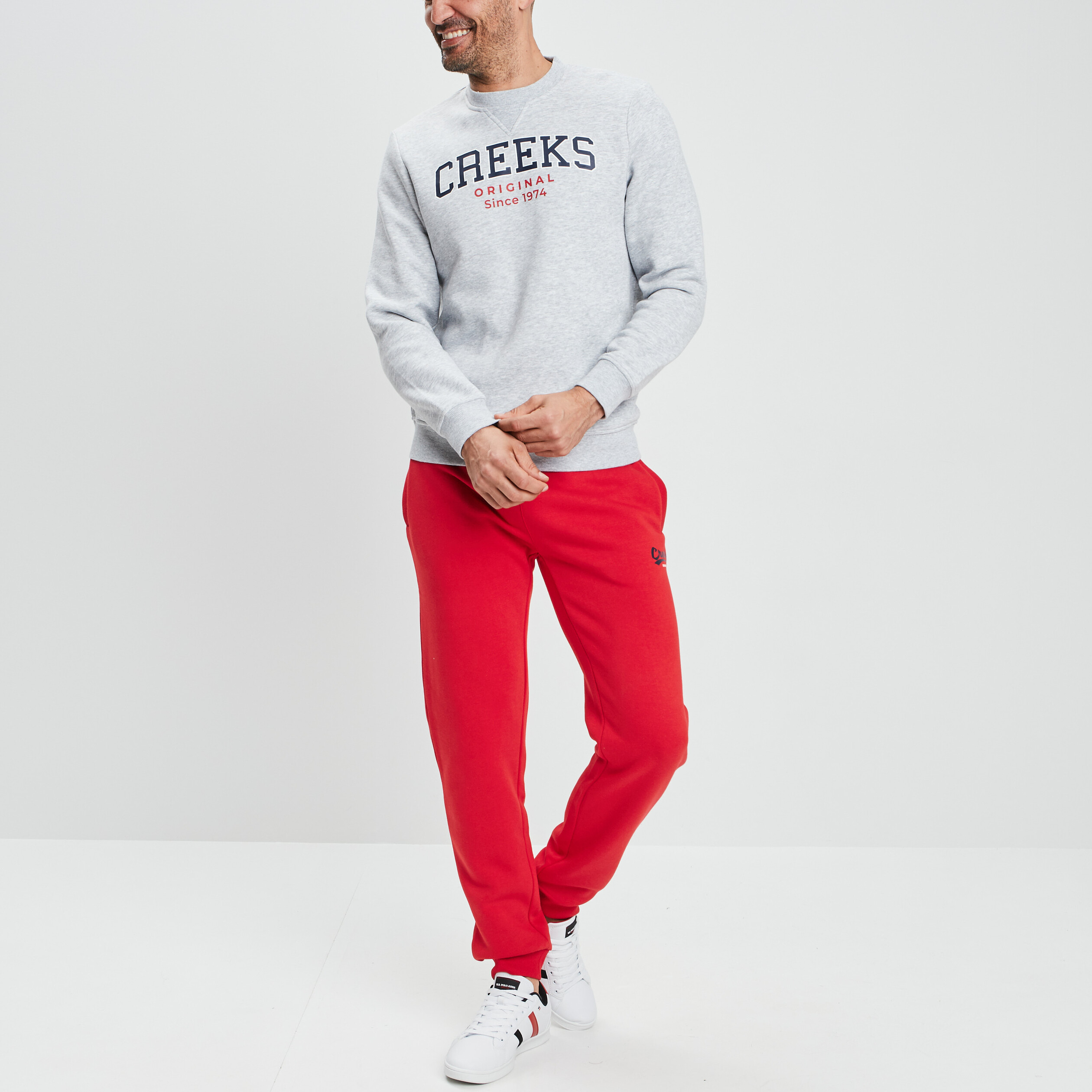 Sweat à col rond Creeks gris clair homme | La Halle