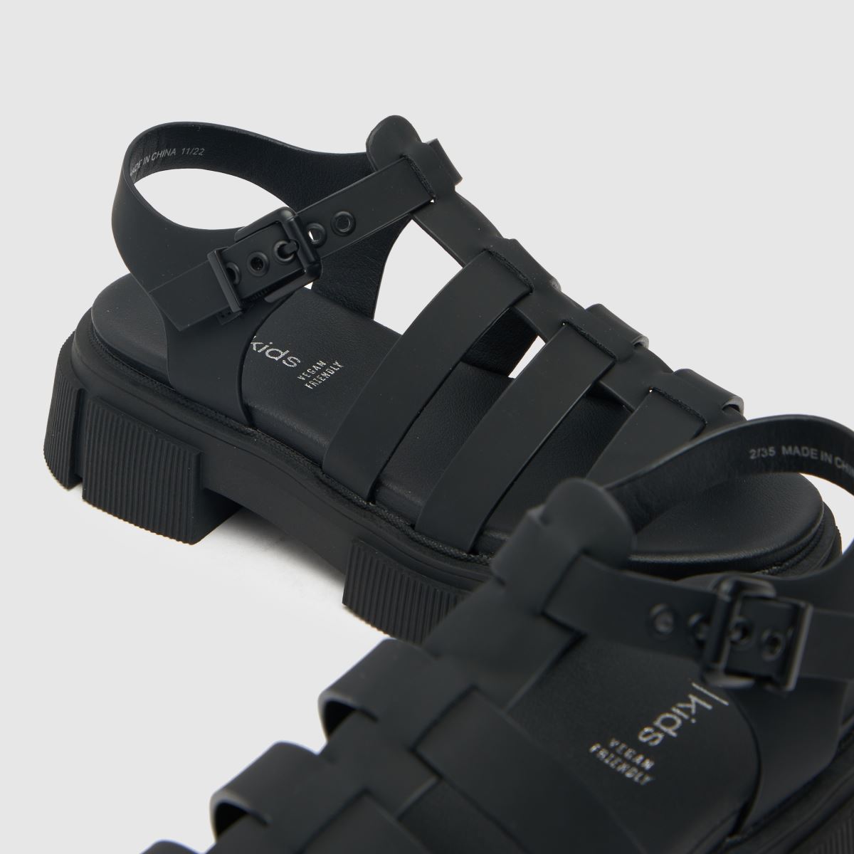 Schuh fekete tigris chunky gladiátor lány ifjúsági szandál