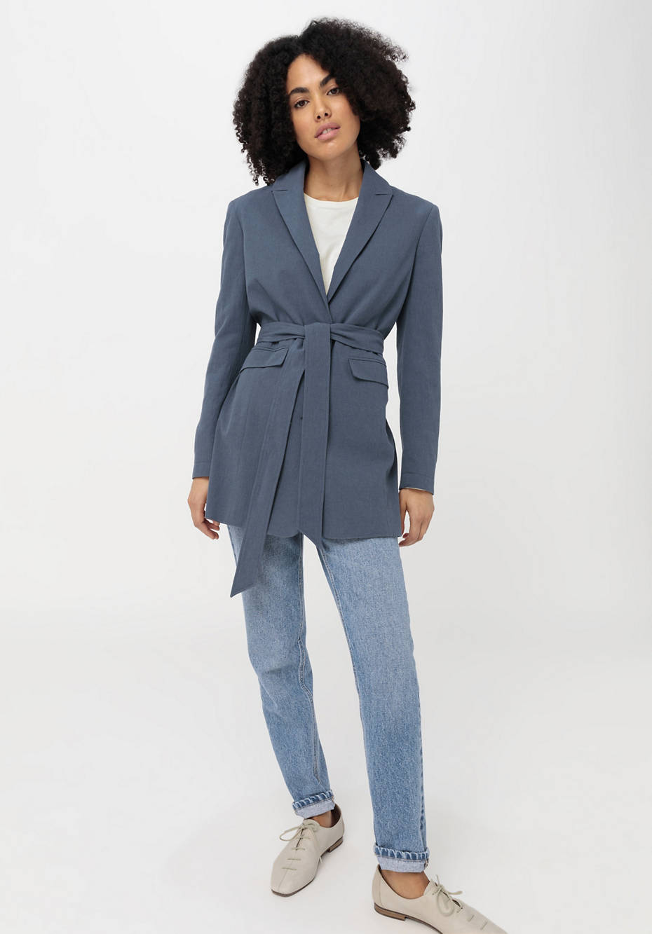 Blazer aus Bio-Baumwolle mit Leinen