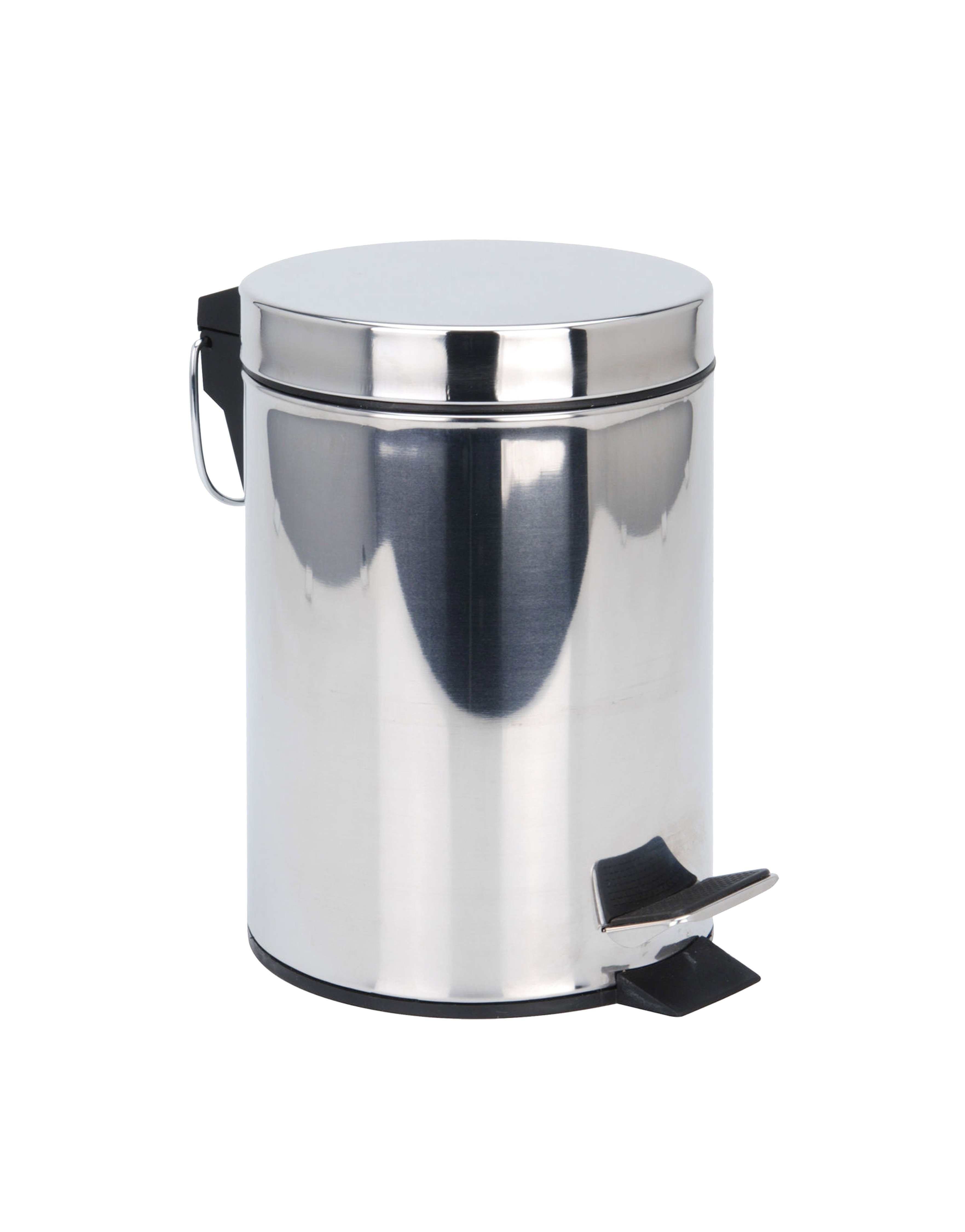 Spetebo Mülleimer Treteimer Edelstahl - 3 Liter, Metall Kosmetikeimer in zeitlosem Design