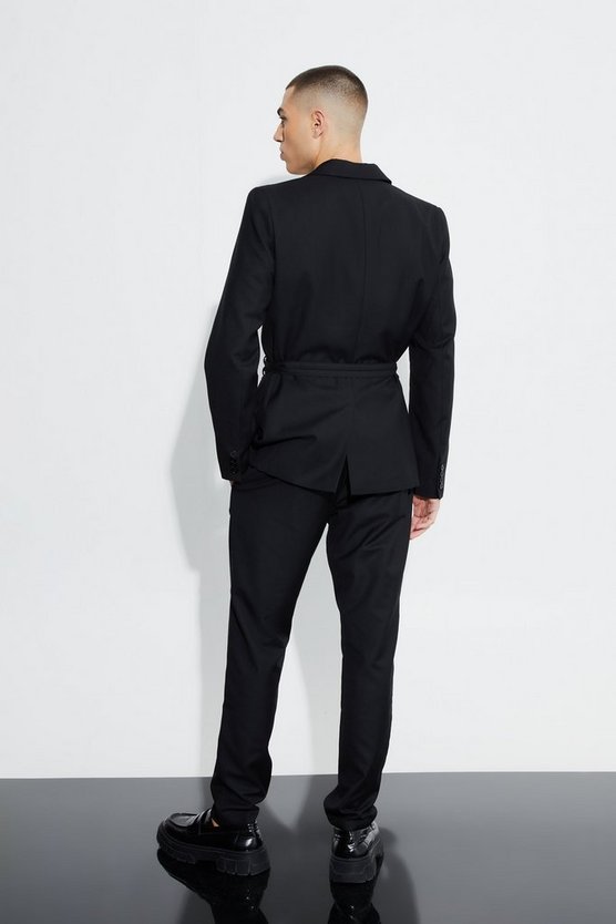 Zweireihiger Slim-Fit Blazer mit Naht-Detail