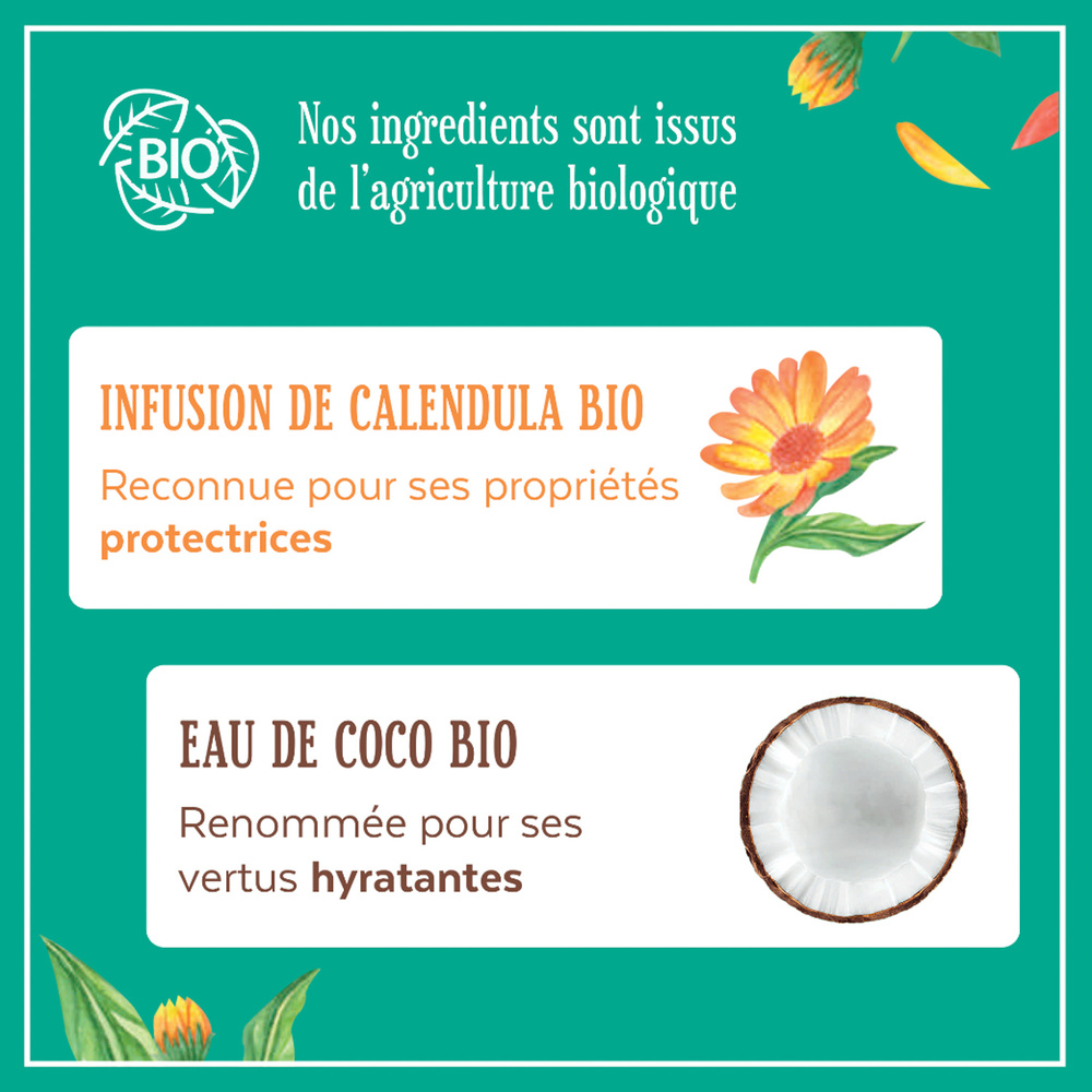 le petit marseillais Après-Shampooing Hydratation Infusion Calendula/Eau de Coco Après-Shampooing