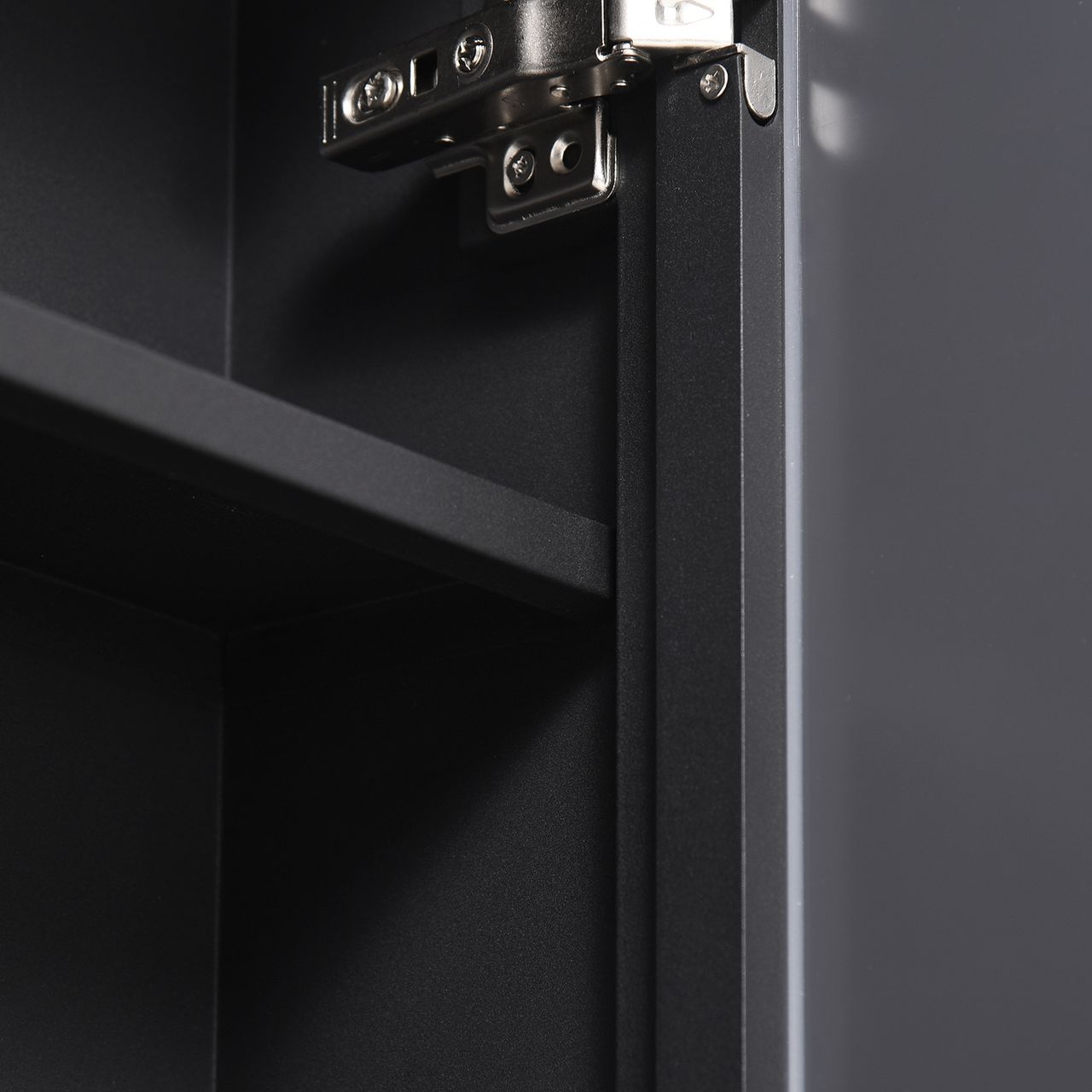 kleankin Spiegelschrank Badspiegelschrank mit 3 Schichten für Badezimmer Schwarz