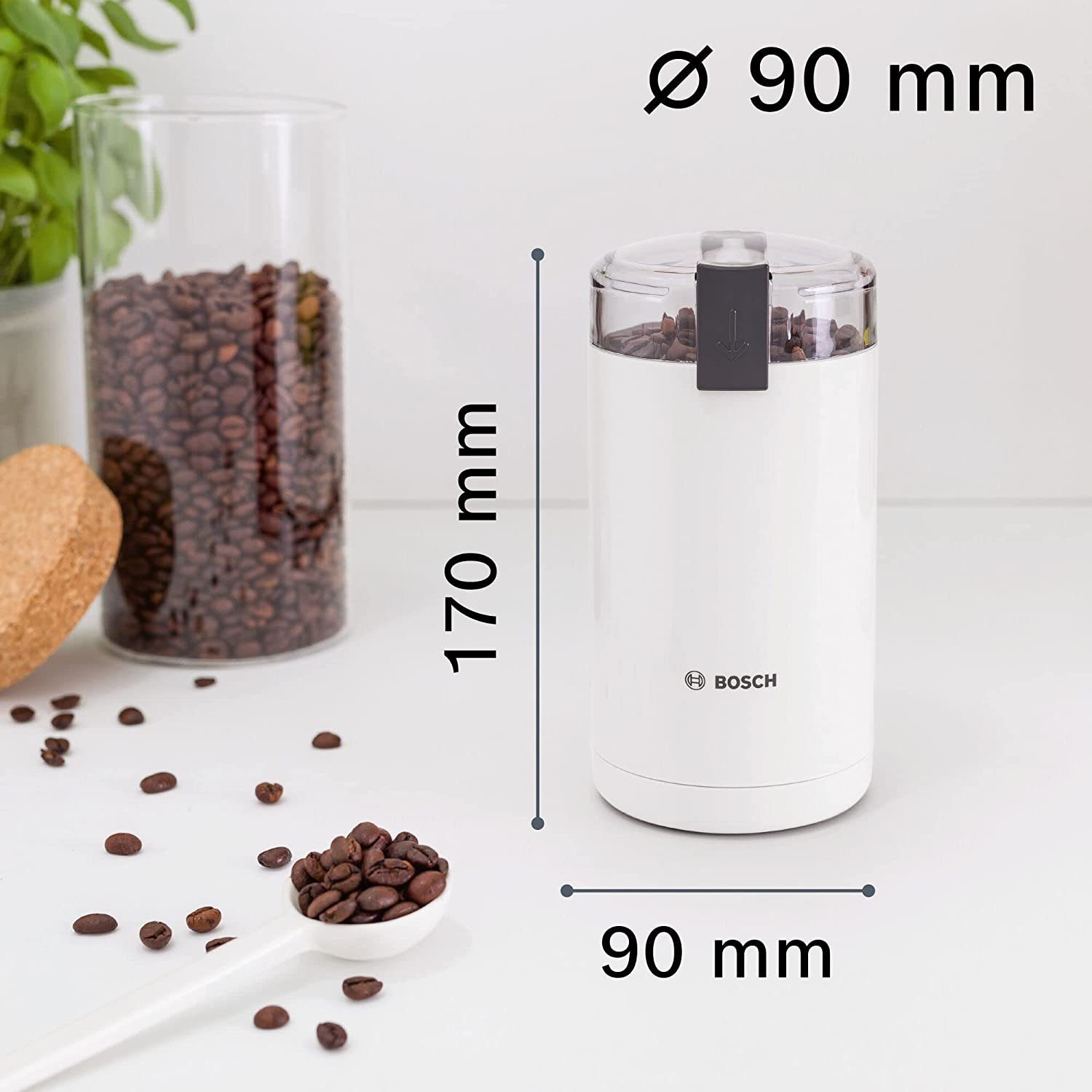BOSCH Kaffeemühle Hausgeräte TSM6A017C 180 Watt 220-240V Kaffeemühle, Kunststoff, Creme
