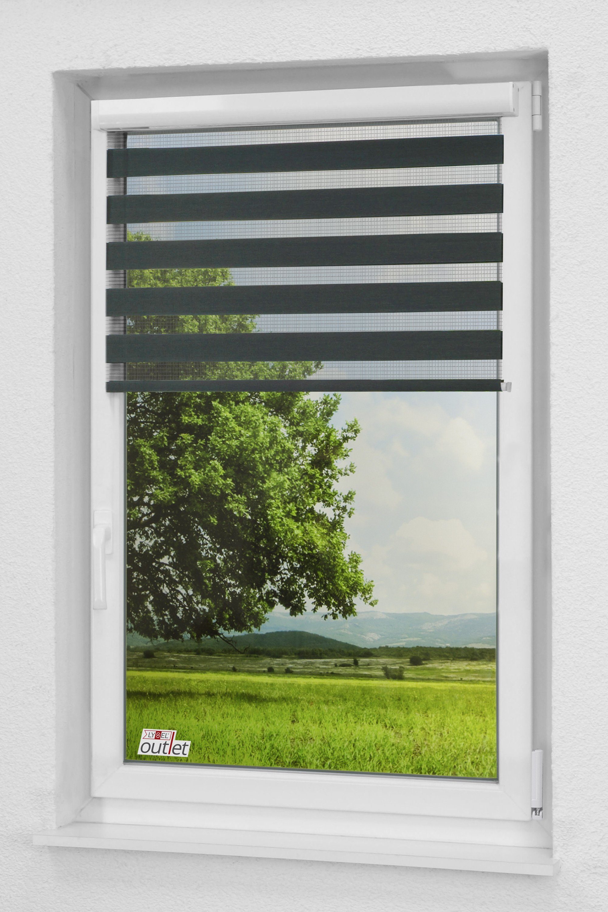 Rollo Kassette Anthrazit, LYSEL®, blickdicht, HxB 175x40cm