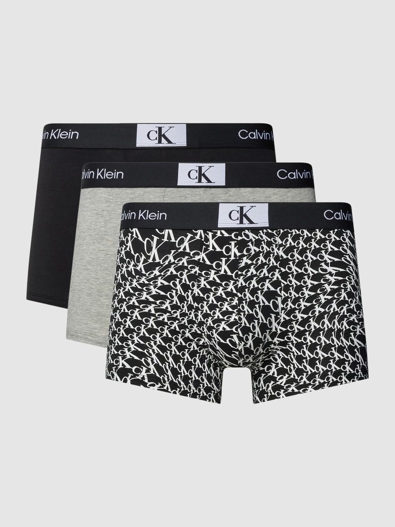 Trunks mit elastischem Label-Bund Modell 'CK 96' im 3er-Pack in schwarz
