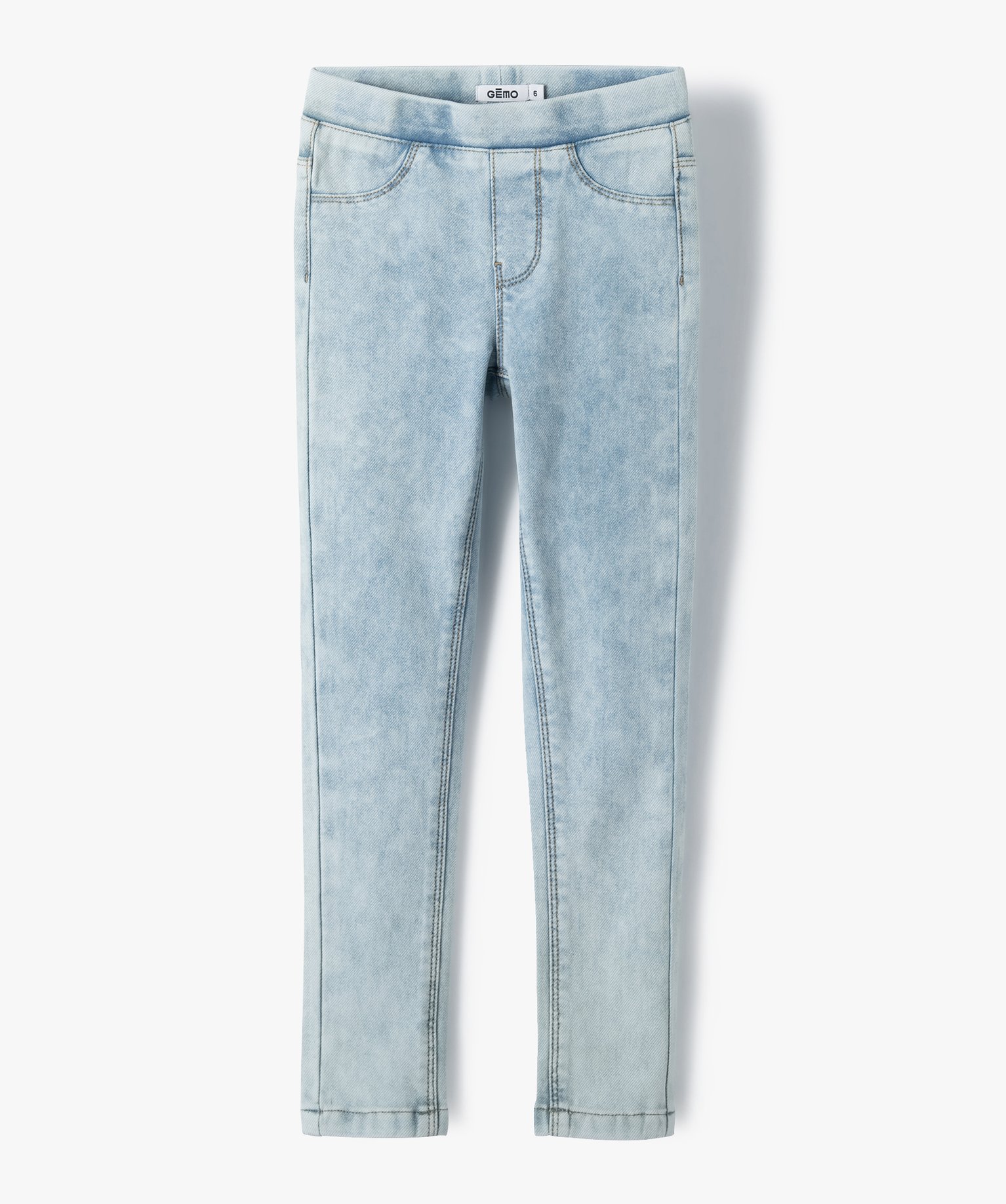 Jegging fille en maille très extensible bleach | GEMO
