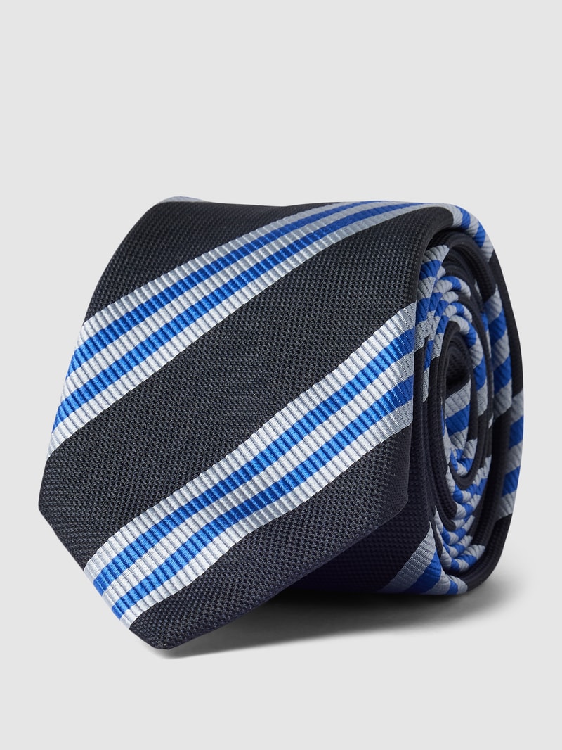 Krawatte mit Streifenmuster Modell 'VARSITY' in marineblau