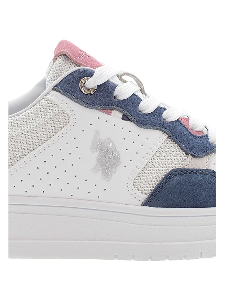 U.S. Polo Assn. Sneakers in Weiß/ Dunkelblau/ Rosa günstig kaufen