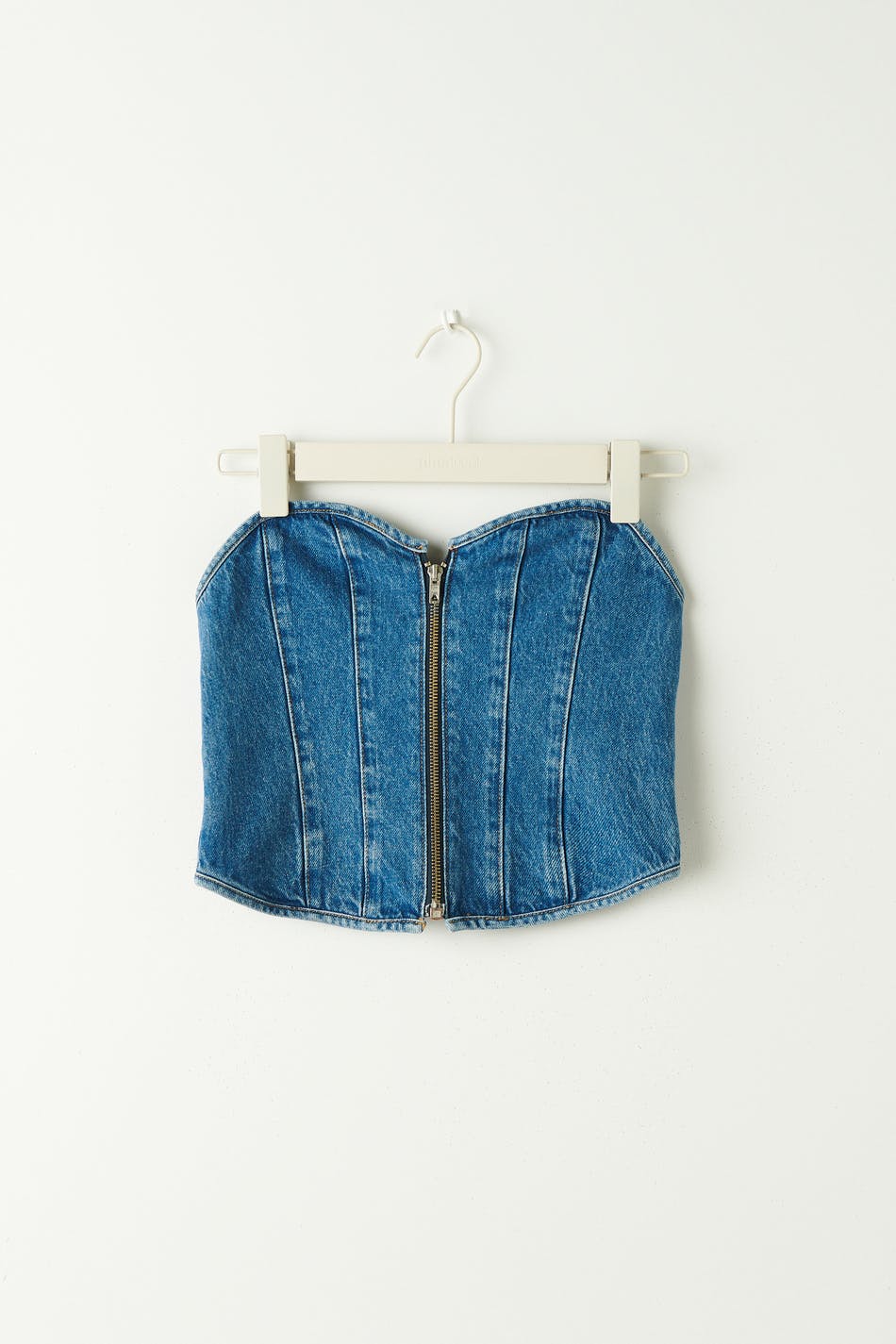 Denim zip corset