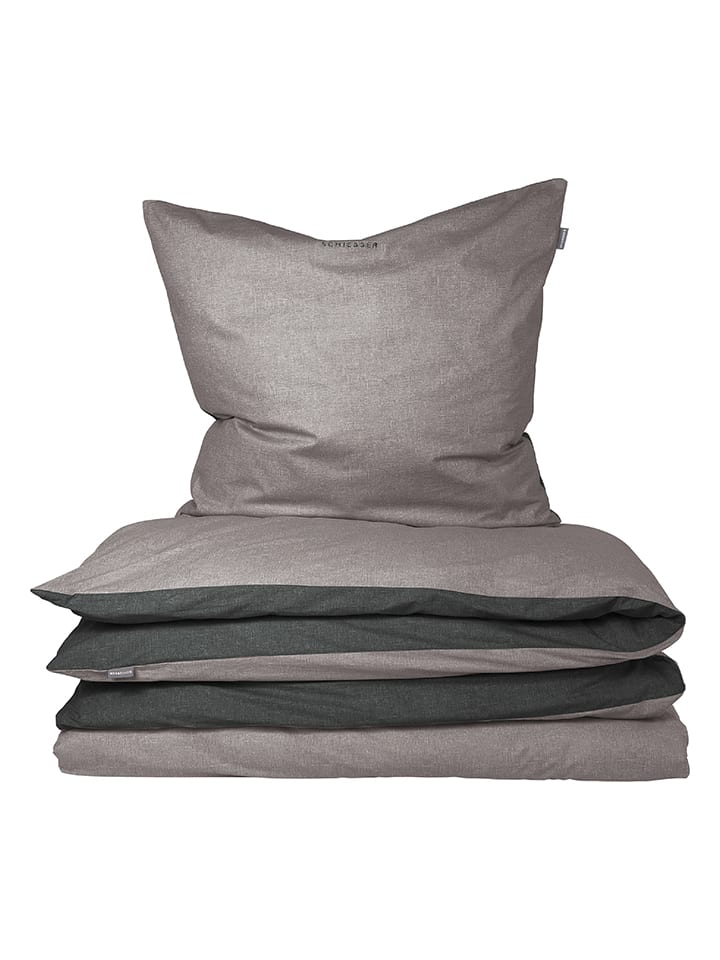 Schiesser Renforcé-Bettwäsche-Set in Grau/ Schwarz günstig kaufen