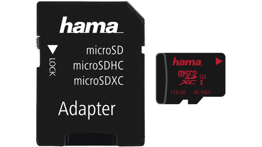 Hama microSDXC 128GB UHS Speed Class 3 UHS-I 80MB/s + Adapter/Foto