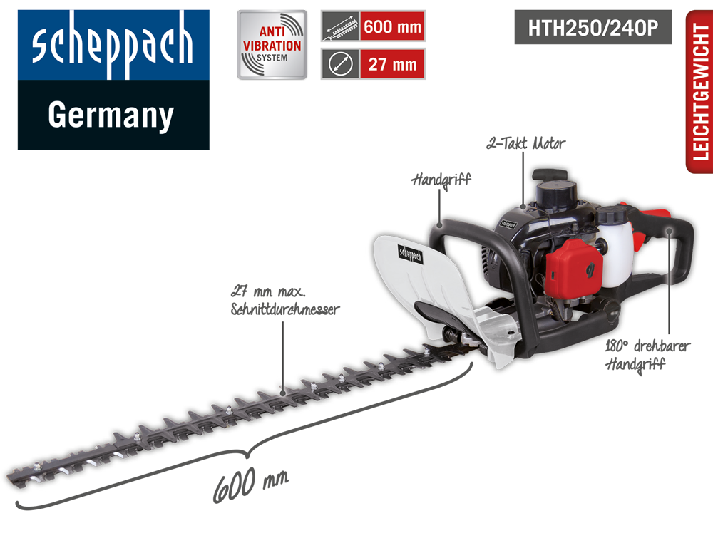 Scheppach Benzin-Heckenschere HTH250