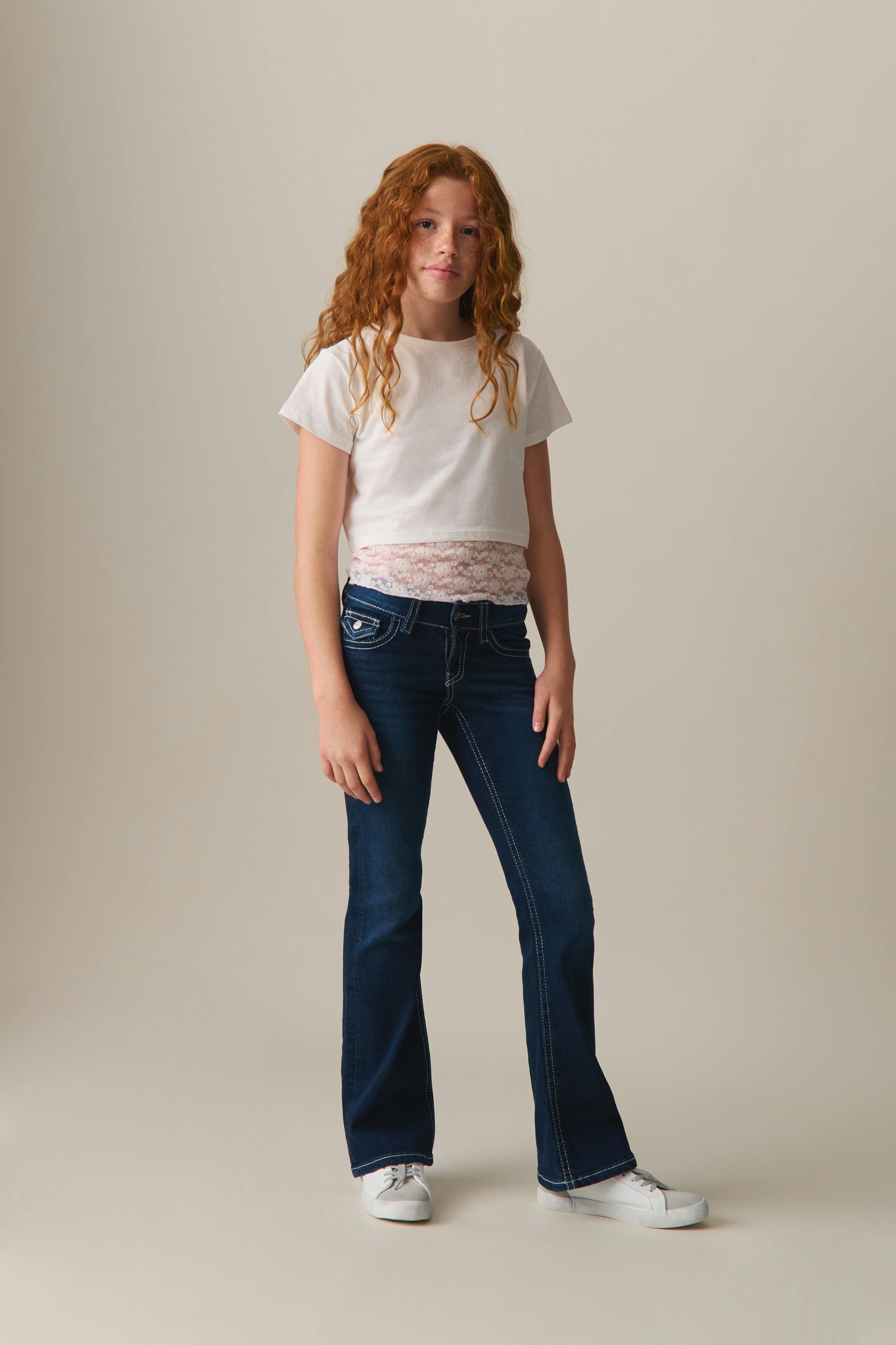 Chunky low flare jeans