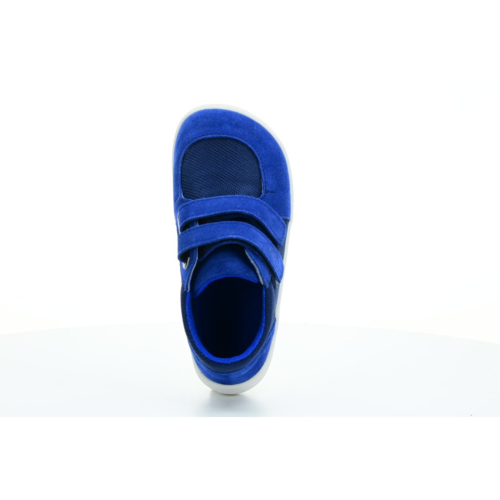 Baby Bare Febo Sneakers Blau auf Weiß Barfuß-Sneakers