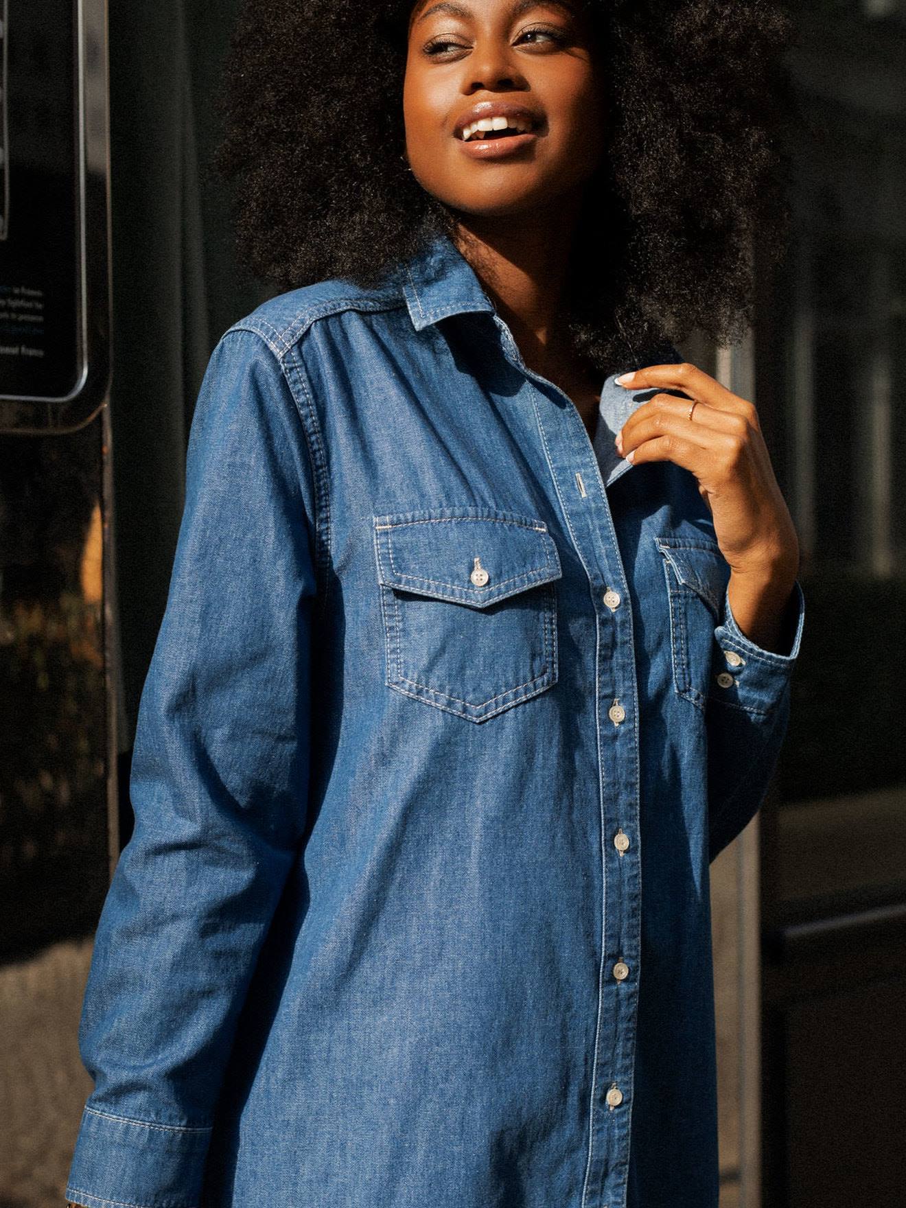 Envie de Fraise Nachhaltiges Jeanskleid für Schwangerschaft & Stillzeit EVA ENVIE DE FRAISE - jeansblau