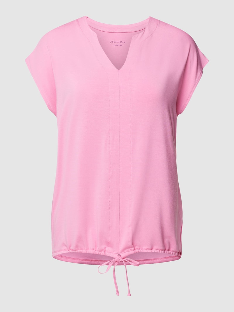 T-Shirt mit Kappärmeln in pink