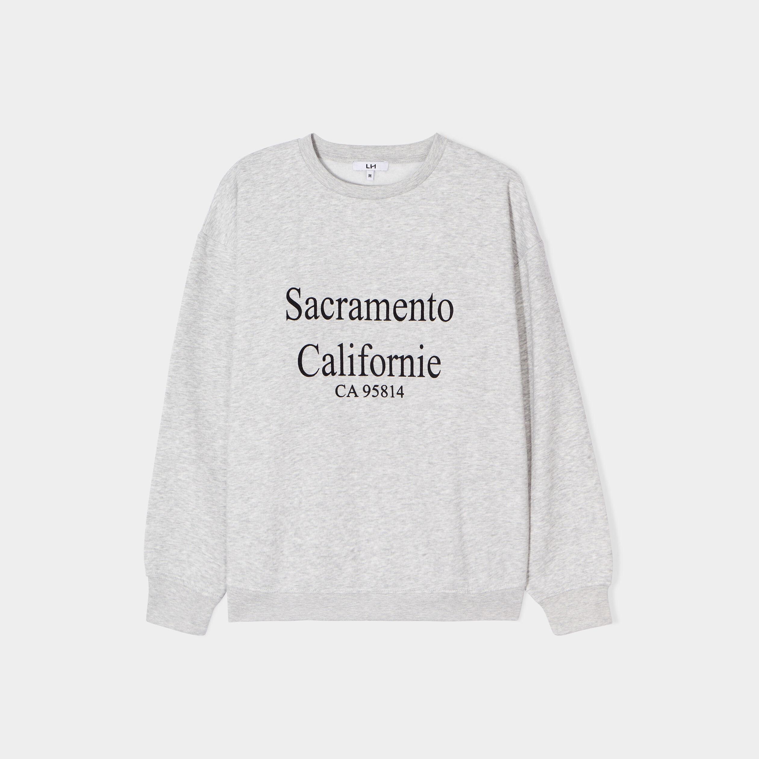 Sweat col rond manches longues gris clair femme | La Halle