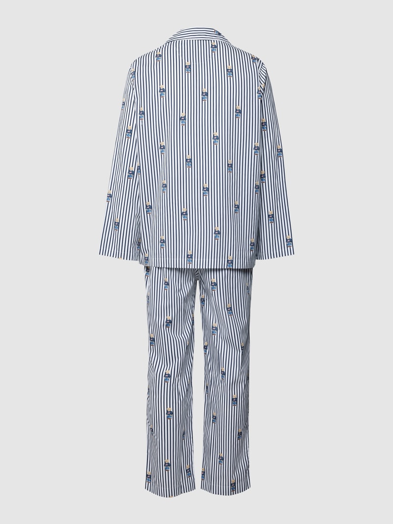 Pyjama mit Allover-Muster Modell 'BAE' in dunkelblau