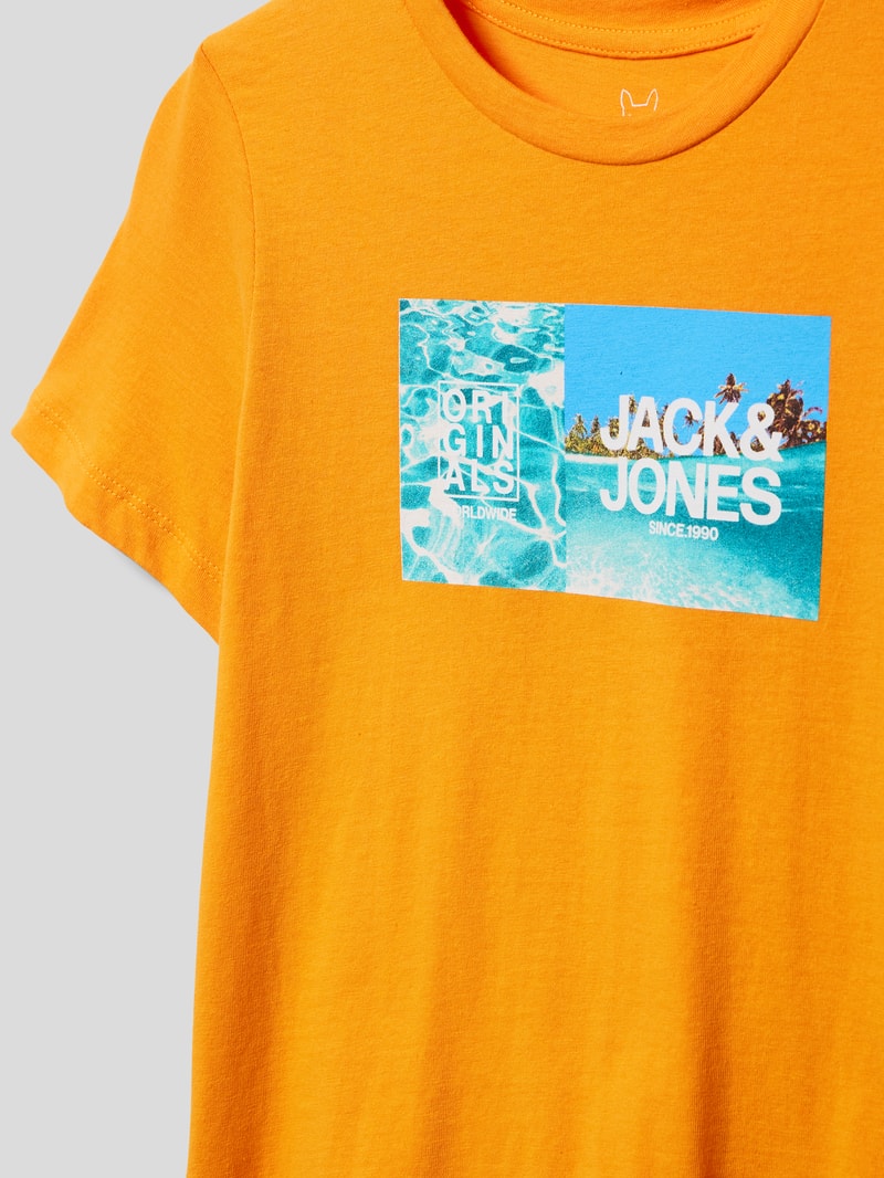 T-Shirt mit Motiv-Print Modell 'BOOSTER' in hellgrau