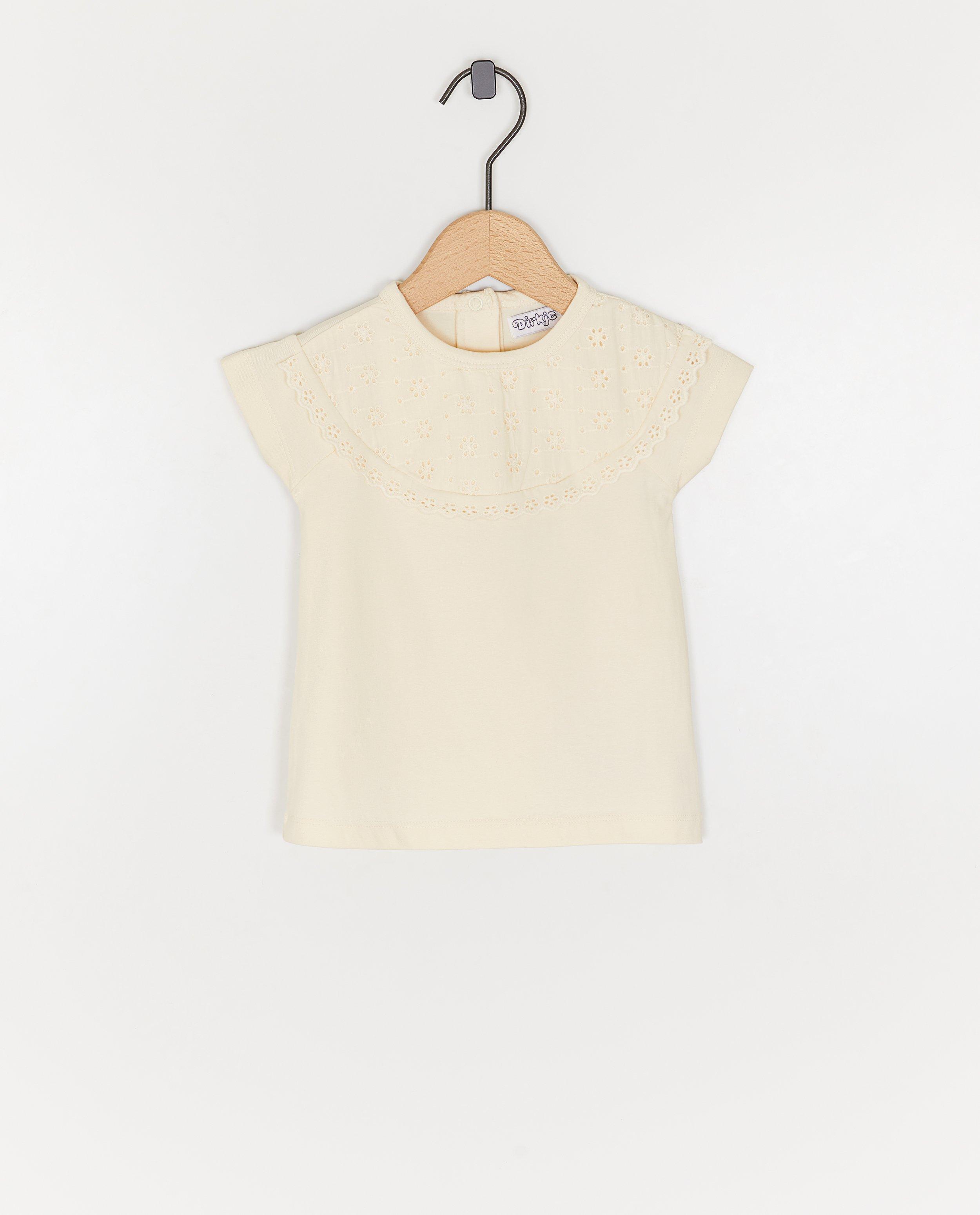 Dirkje t-shirt med broderi anglaise vit