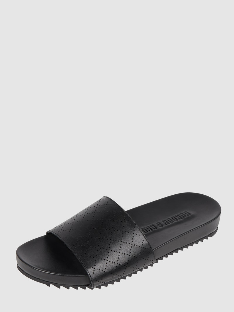 Pantolette aus Leder Modell 'Storm' in schwarz
