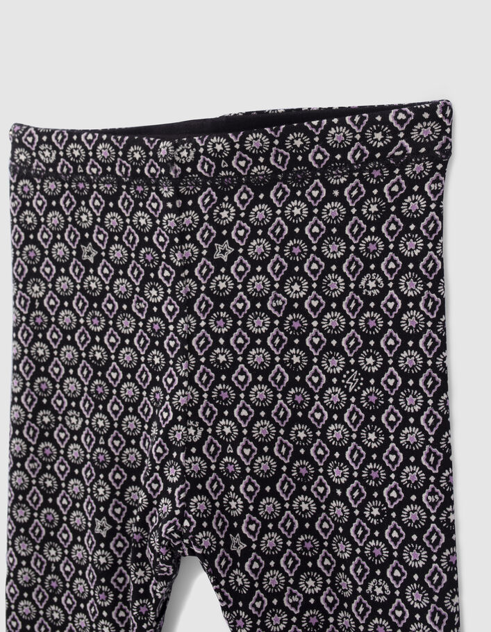 Leggings réversible imprimé rock et noir bébé fille