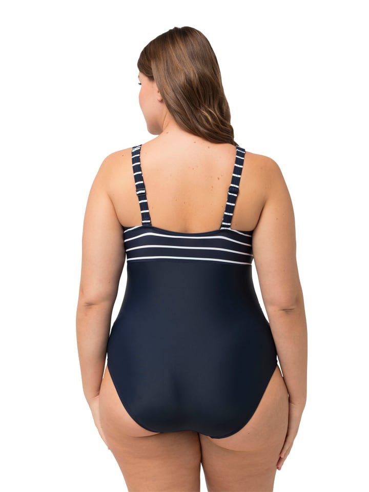 Ulla Popken Badeanzug in marine günstig kaufen