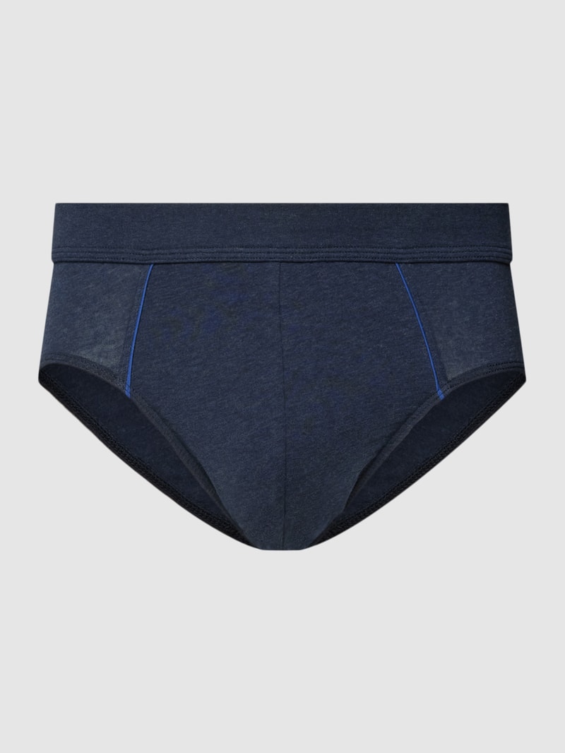 Comfort Fit Slip mit Kontrastbesatz in marineblau meliert