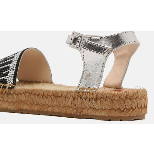 Love Moschino Espadrilles Sandaletten mit Glitzersteinen