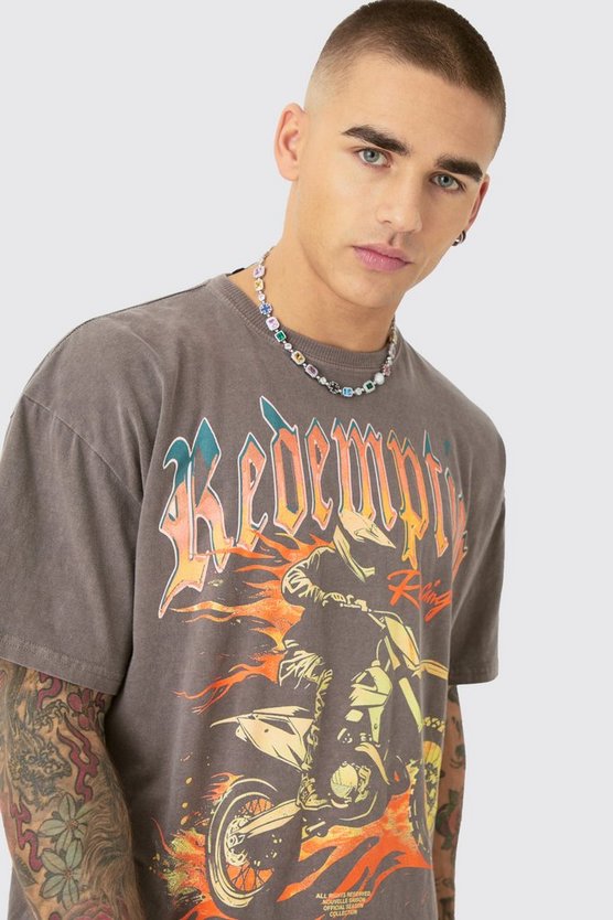 Kastiges Oversize T-Shirt mit Print