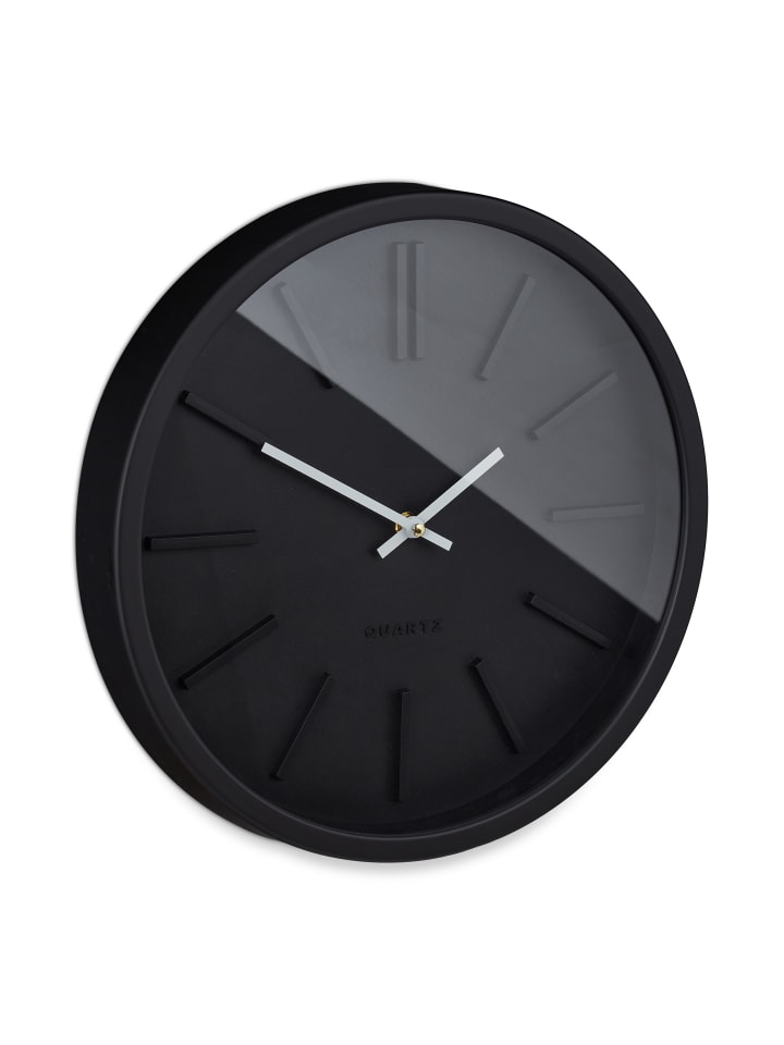 relaxdays Wanduhr in Schwarz günstig kaufen onesize