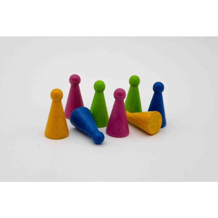 Set Pöppel Kegel - 28 Stück in 4 Farben