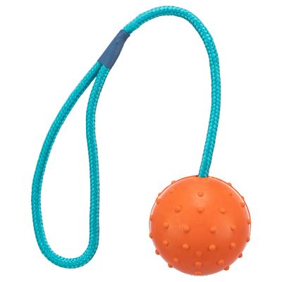 Trixie Hundespielzeug Gummiball mit Schnur